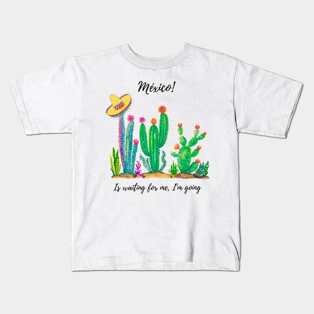 Mexico wonderfull Kids T-Shirt by Eva Passi Arts